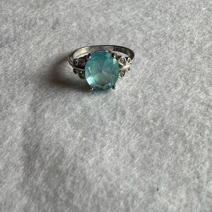 925 Sterling Sliver Blue Topaz Ring